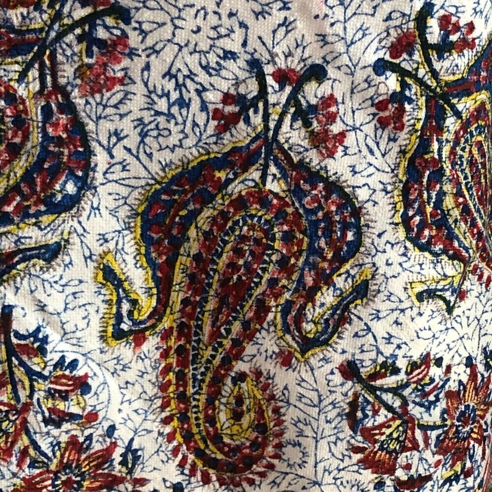 Isfahan Gholamreza Rezvani Wrap Scarf Ivory & Red Floral Jacquard Paisley NEW - Picture 7 of 7